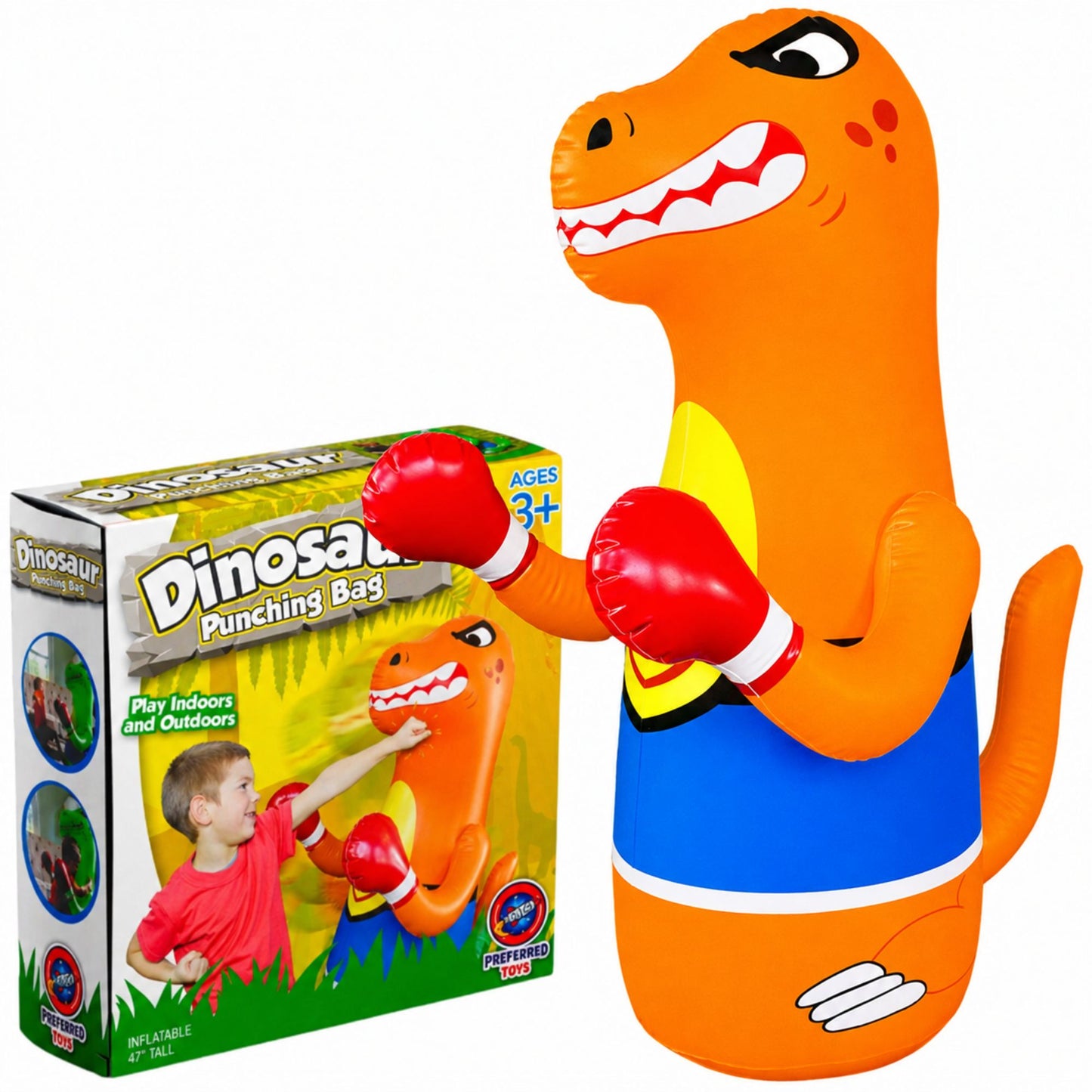 Inflatable Punching Bag for Kids-Bop Bag-Inflatable Dinosaur with Instant Bounce Back Movement