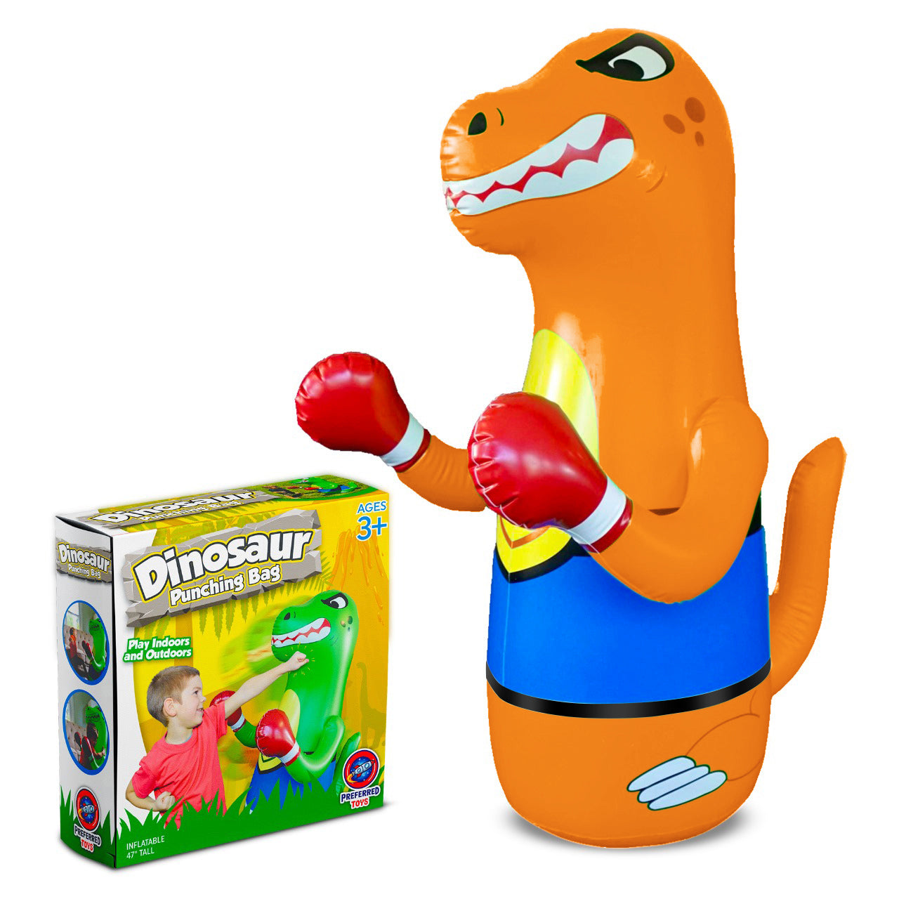 Inflatable Punching Bag for Kids-Bop Bag-Inflatable Dinosaur with Instant Bounce Back Movement