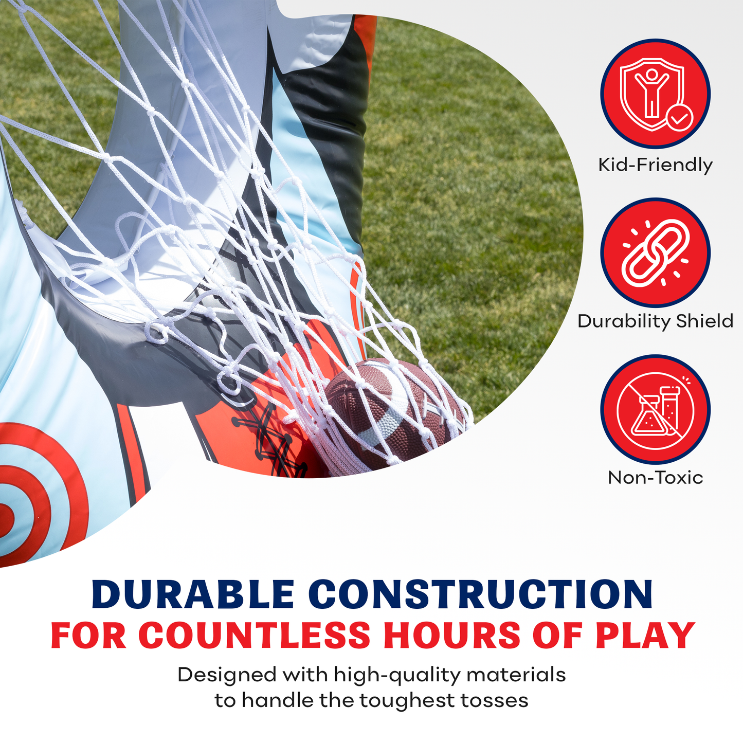 2-Pack 65” Inflatable Football Target Toss Game Set – Double-Sided Throwing Targets with Mini Footballs – Backyard, Tailgate & Party Game for Kids and Adults
