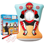 Preferred Toys Inflatable Baseball Pitching Target for Kids, Double-Sided Outdoor & Indoor Baseball Training Toss Game, Includes 4 Balls, Air Pump, & Patch Kit