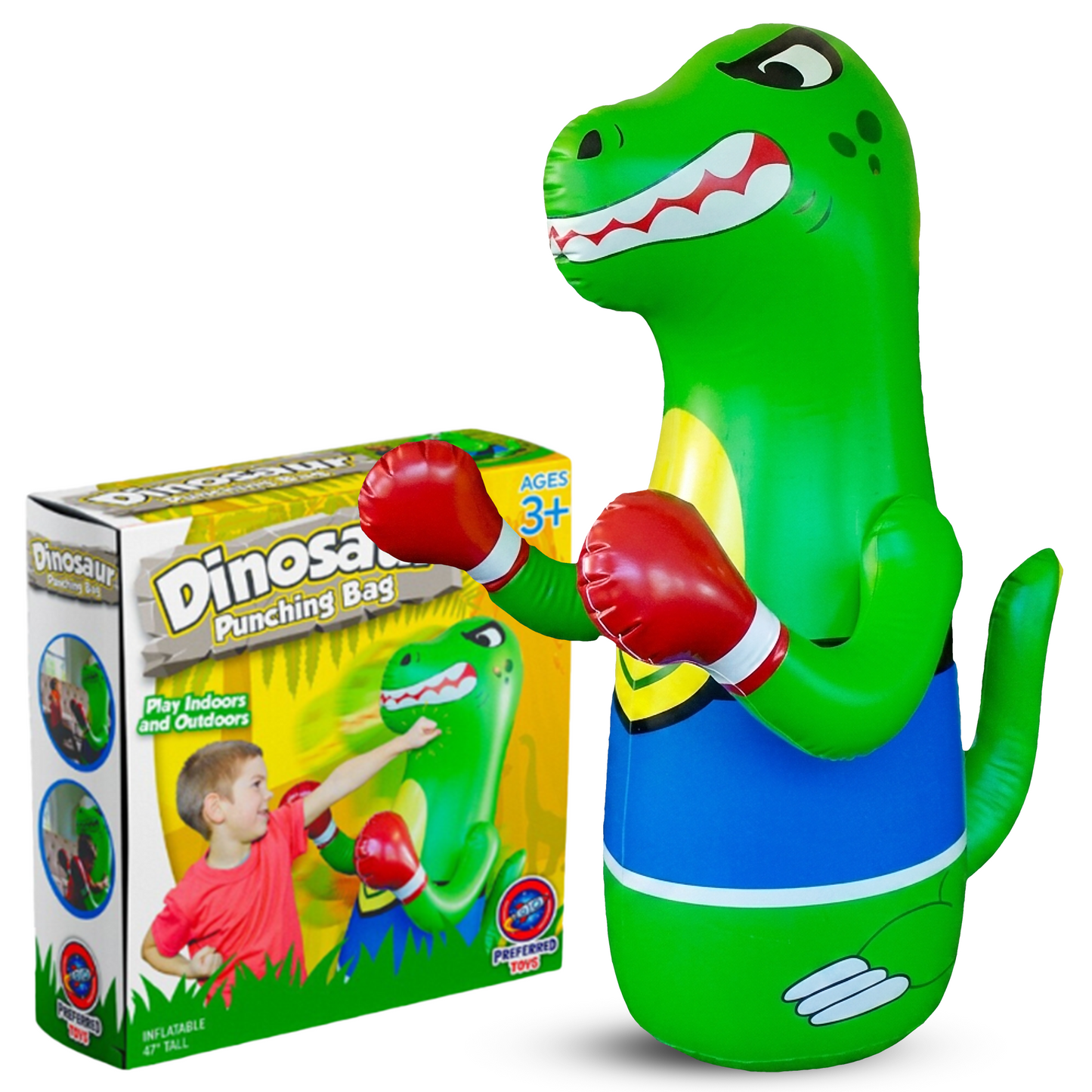 Inflatable Punching Bag for Kids-Bop Bag-Inflatable Dinosaur with Instant Bounce Back Movement