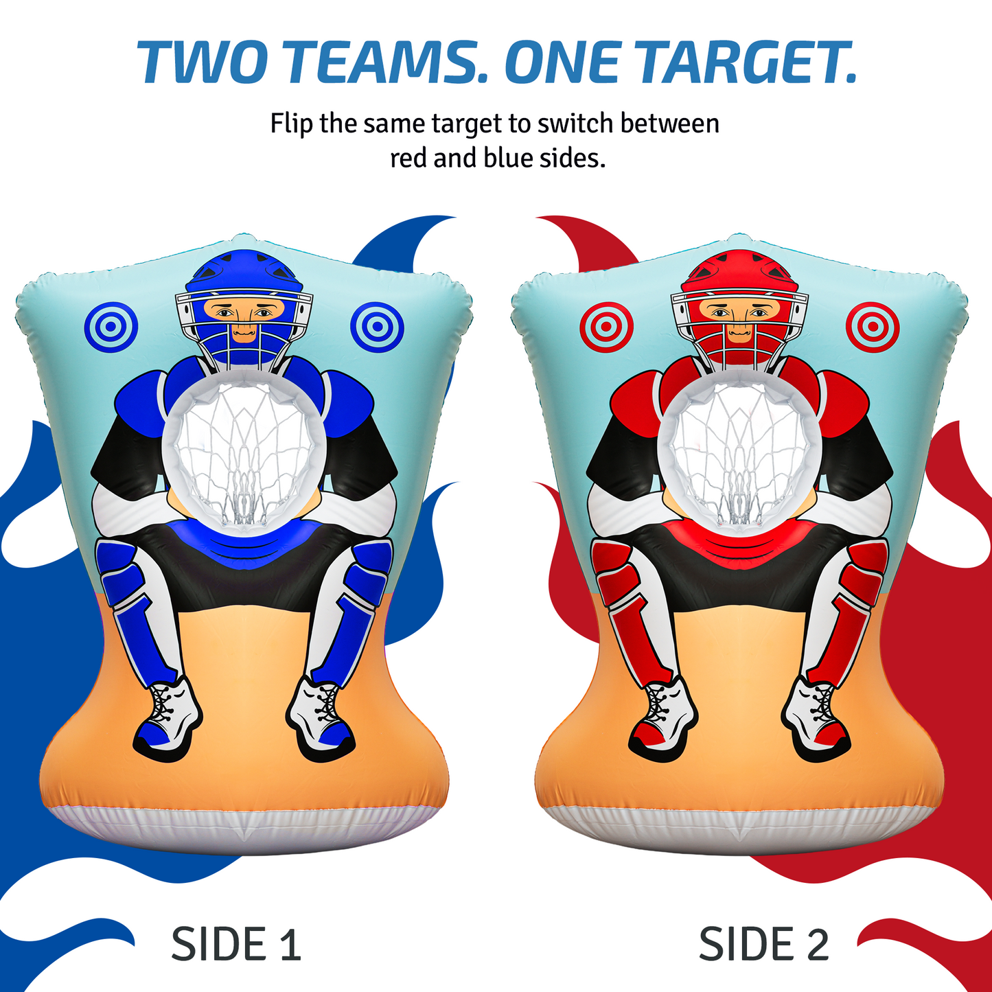 Preferred Toys Inflatable Baseball Pitching Target for Kids, Double-Sided Outdoor & Indoor Baseball Training Toss Game, Includes 4 Balls, Air Pump, & Patch Kit