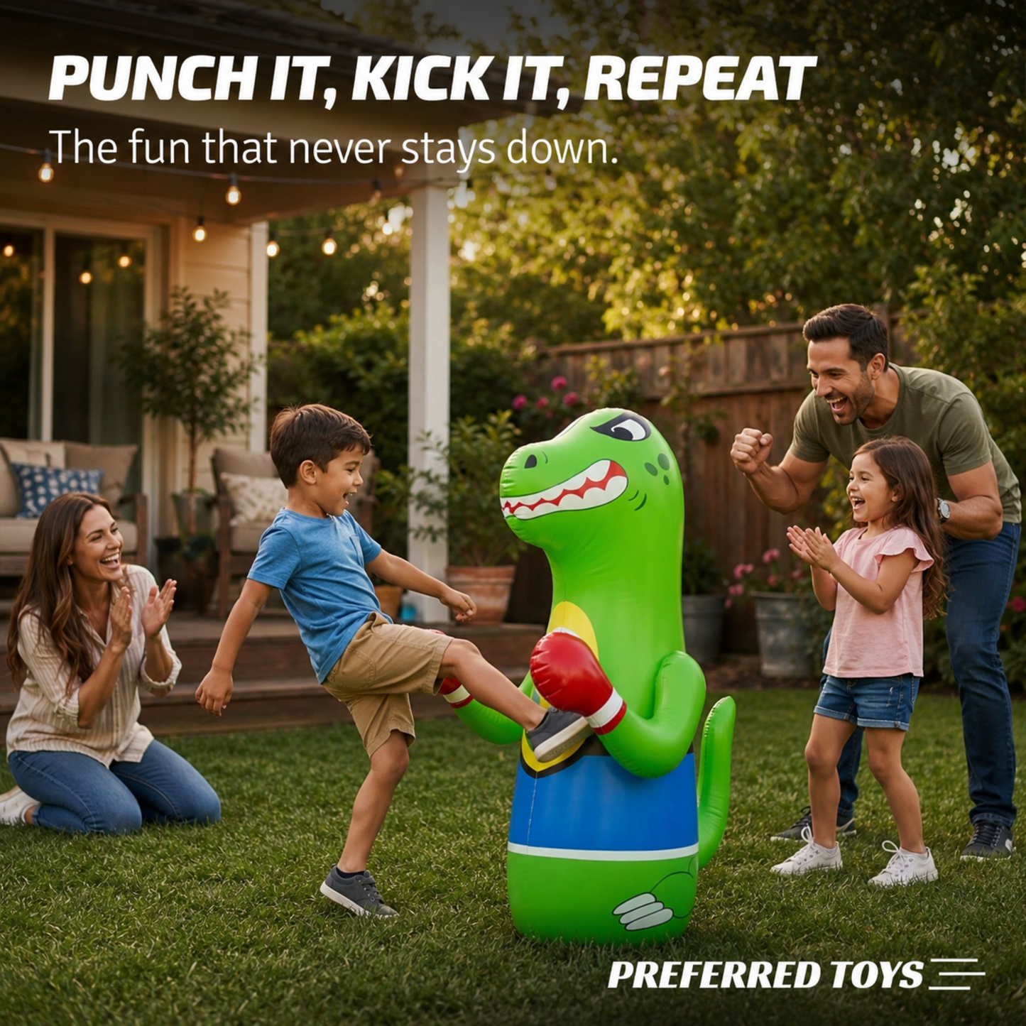 Inflatable Punching Bag for Kids-Bop Bag-Inflatable Dinosaur with Instant Bounce Back Movement