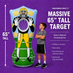 Preferred Toys Inflatable Football Target - Double-Sided Toss Football Training Game with Mini Footballs - Fun Kids Throwing Football Games for Indoors, Outdoors, Birthdays, Camping, Beach - 65 Inch