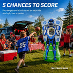 Preferred Toys Inflatable Football Target - Double-Sided Toss Football Training Game with Mini Footballs - Fun Kids Throwing Football Games for Indoors, Outdoors, Birthdays, Camping, Beach - 65 Inch