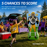 Preferred Toys Inflatable Football Target - Double-Sided Toss Football Training Game with Mini Footballs - Fun Kids Throwing Football Games for Indoors, Outdoors, Birthdays, Camping, Beach - 65 Inch