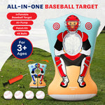 Preferred Toys Inflatable Baseball Pitching Target for Kids, Double-Sided Outdoor & Indoor Baseball Training Toss Game, Includes 4 Balls, Air Pump, & Patch Kit