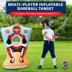 Preferred Toys Inflatable Baseball Pitching Target for Kids, Double-Sided Outdoor & Indoor Baseball Training Toss Game, Includes 4 Balls, Air Pump, & Patch Kit