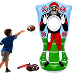 Inflatable Football Target - Double-Sided Toss Football Training Game with Mini Footballs - Fun Kids Throwing Football Games for Indoors, Outdoors, Birthdays, Camping, Beach - 65 Inch