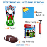 Inflatable Football Target - Double-Sided Toss Football Training Game with Mini Footballs - Fun Kids Throwing Football Games for Indoors, Outdoors, Birthdays, Camping, Beach - 65 Inch