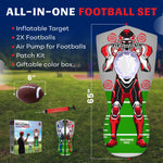 Preferred Toys Inflatable Football Target - Double-Sided Toss Football Training Game with Mini Footballs - Fun Kids Throwing Football Games for Indoors, Outdoors, Birthdays, Camping, Beach - 65 Inch