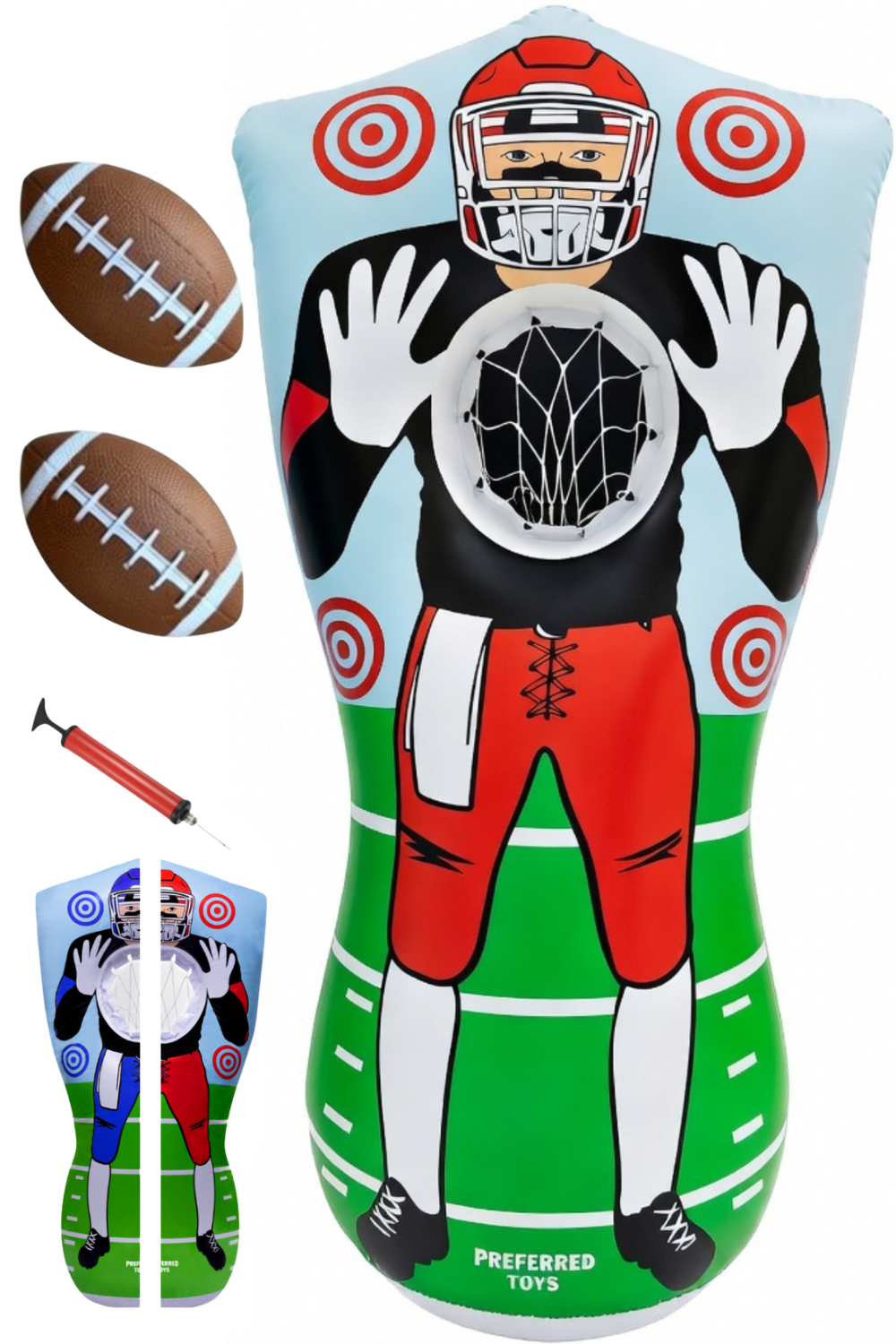 Inflatable Football Target - Double-Sided Toss Football Training Game ...