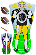 Preferred Toys Inflatable Football Target - Double-Sided Toss Football Training Game with Mini Footballs - Fun Kids Throwing Football Games for Indoors, Outdoors, Birthdays, Camping, Beach - 65 Inch