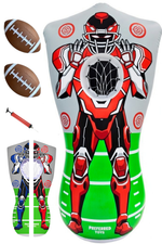 Preferred Toys Inflatable Football Target - Double-Sided Toss Football Training Game with Mini Footballs - Fun Kids Throwing Football Games for Indoors, Outdoors, Birthdays, Camping, Beach - 65 Inch