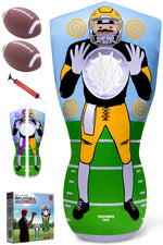 Preferred Toys Inflatable Football Target - Double-Sided Toss Football Training Game with Mini Footballs - Fun Kids Throwing Football Games for Indoors, Outdoors, Birthdays, Camping, Beach - 65 Inch