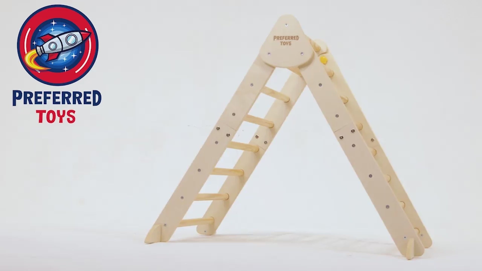  Preferred Toys Pikler Triangle - Juego de escalada Montessori 3  en 1 con tobogán, cuerda y pared de escalador de madera, equipo de juego  plegable para niños, gimnasio para niños y