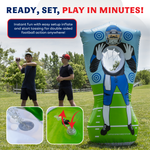 Inflatable Football Target - Double-Sided Toss Football Training Game with Mini Footballs - Fun Kids Throwing Football Games for Indoors, Outdoors, Birthdays, Camping, Beach - 65 Inch