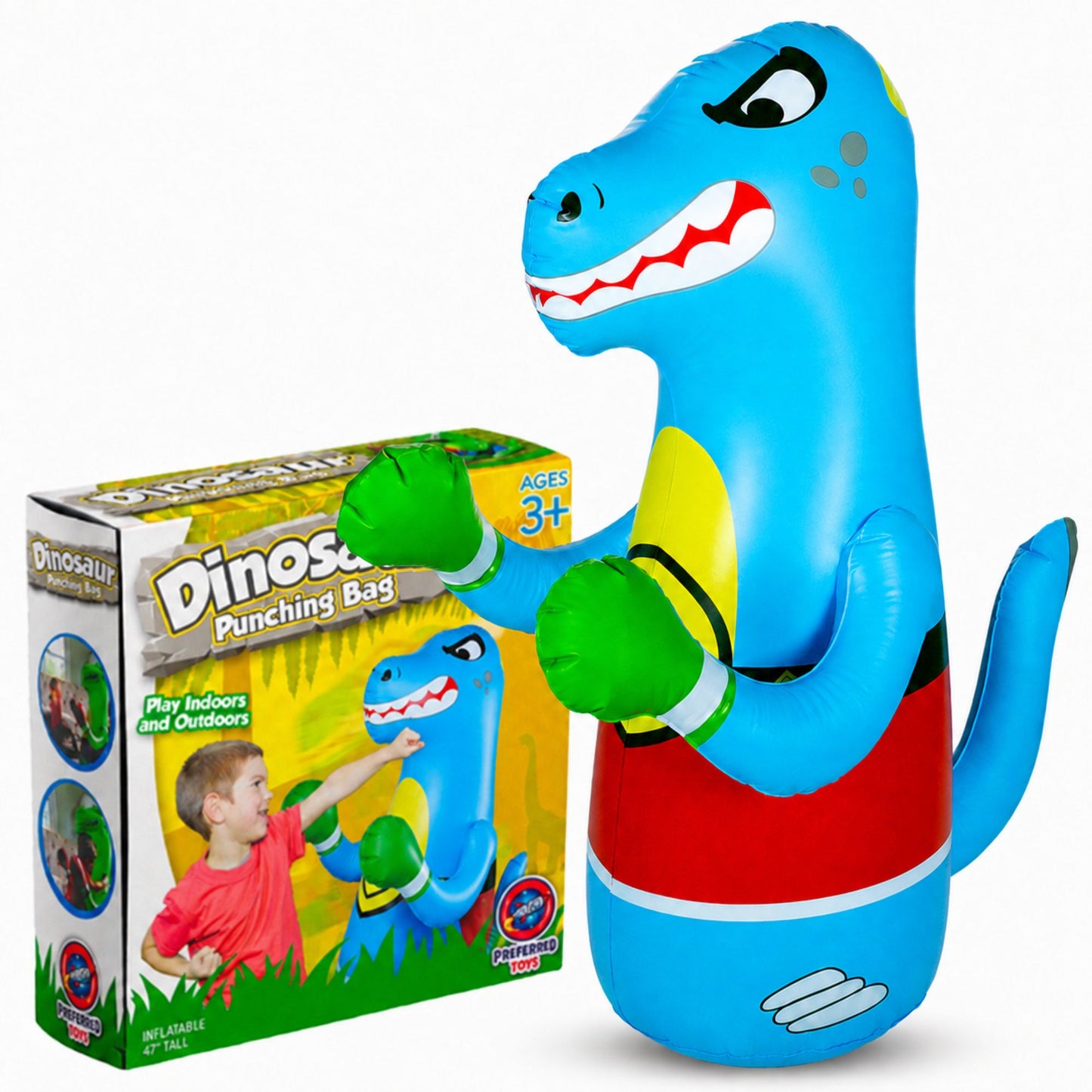 Inflatable Punching Bag for Kids-Bop Bag-Inflatable Dinosaur with Instant Bounce Back Movement