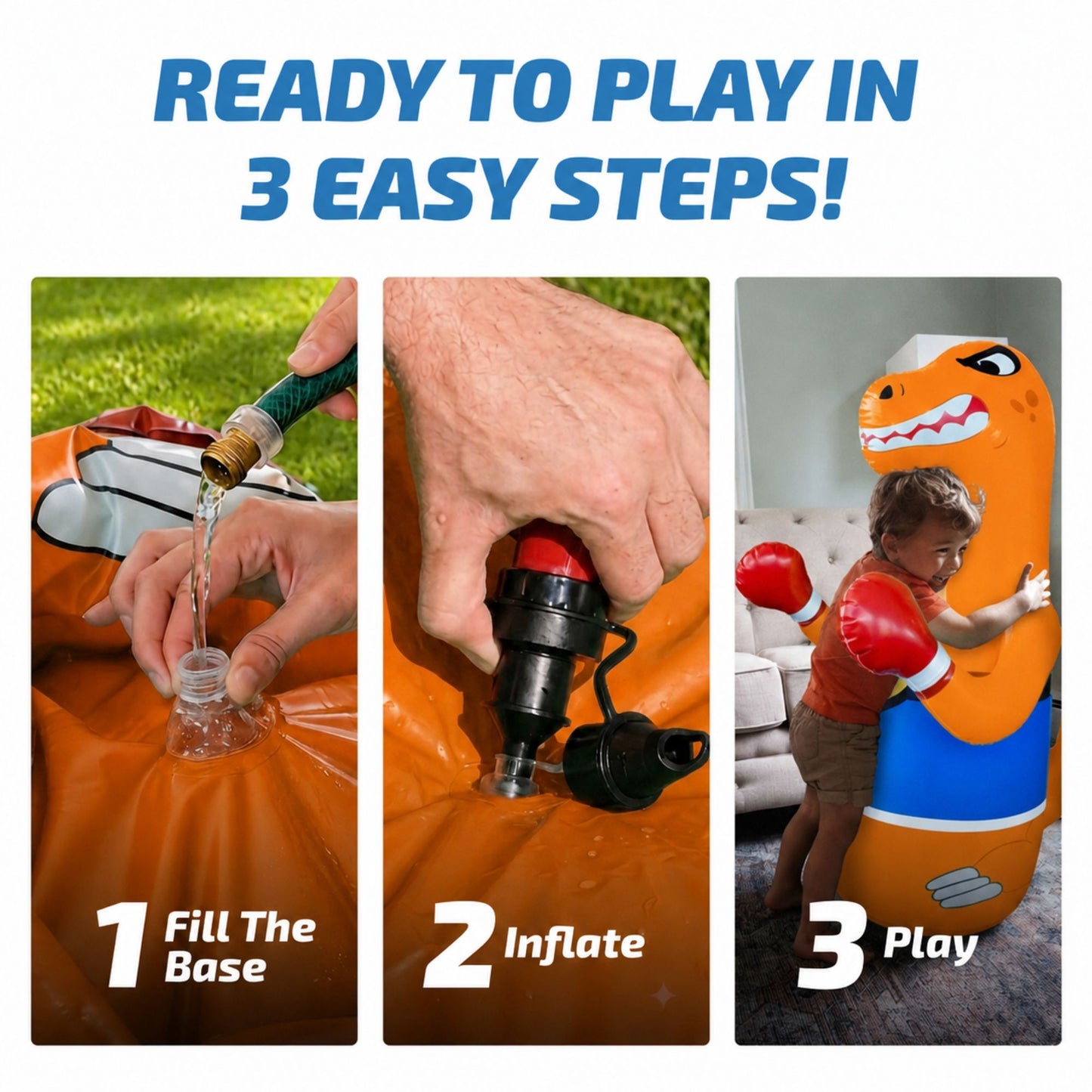 Inflatable Punching Bag for Kids-Bop Bag-Inflatable Dinosaur with Instant Bounce Back Movement