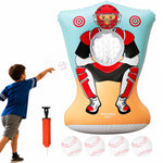 Preferred Toys Inflatable Baseball Pitching Target for Kids, Double-Sided Outdoor & Indoor Baseball Training Toss Game, Includes 4 Balls, Air Pump, & Patch Kit