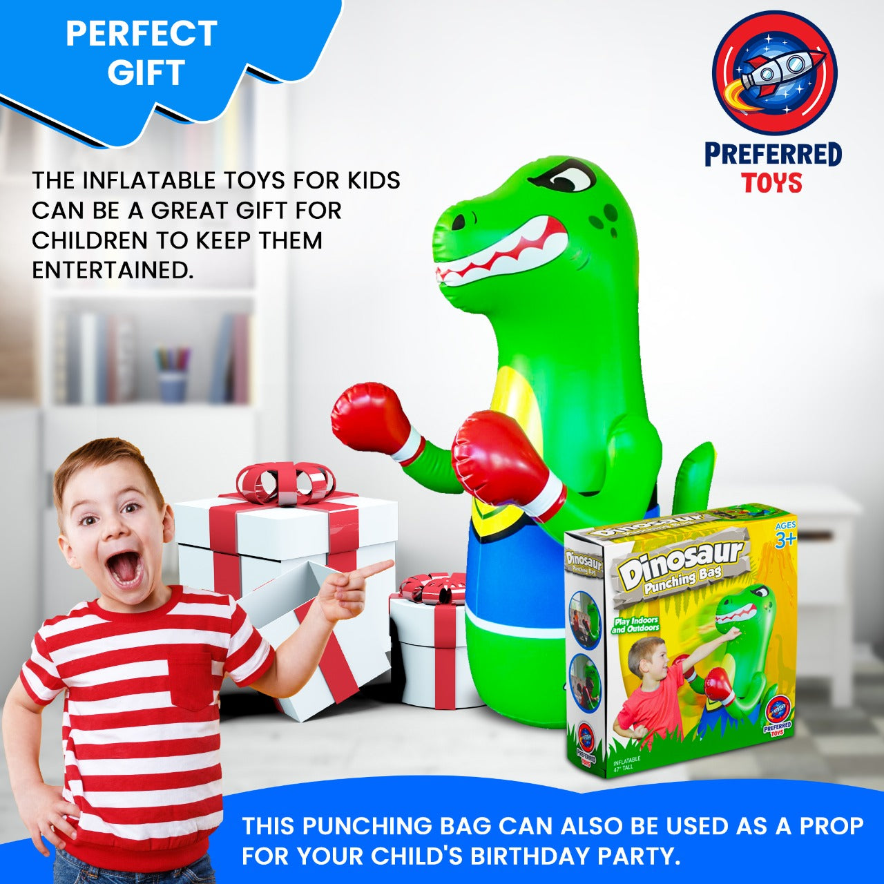 Dinosaur Punching Bag For Kids